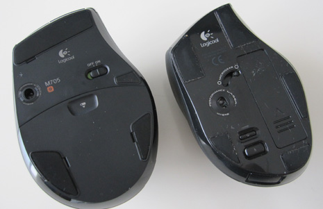 M705rとVX-Rの底面を比較 M705rとVX-Rの底面を比較